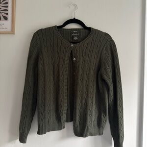 Olive Green Cable Knit Sweater